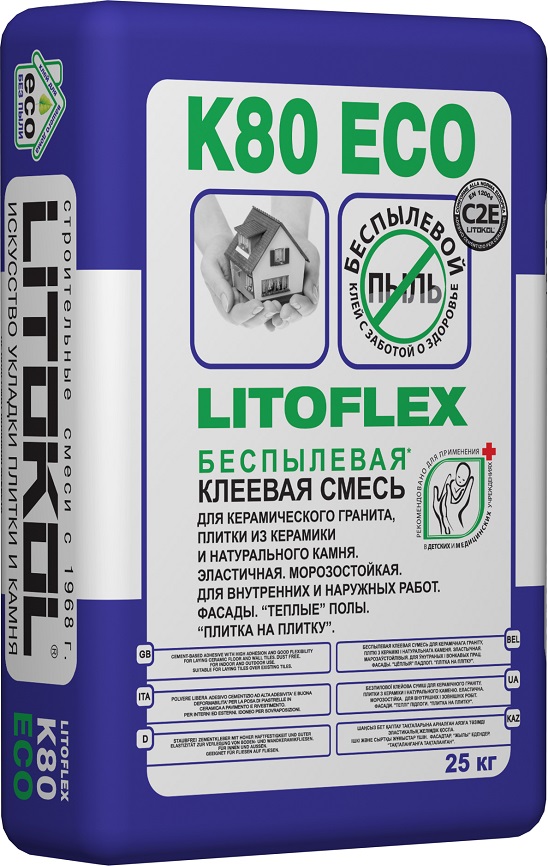 Плиточный клей LITOKOL LitoFlex K80 ECO, 25 кг 