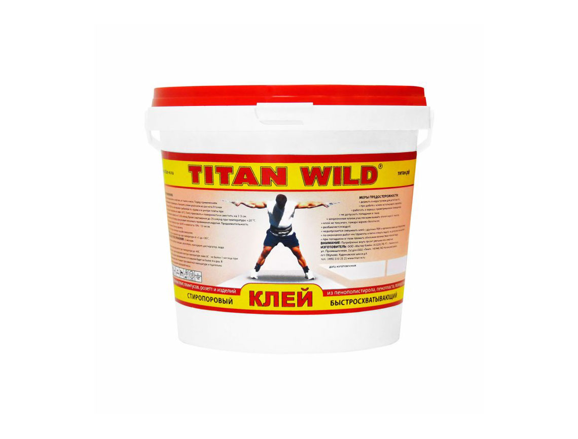 Клей для потолочной плитки Титан Wild стиропор 1,5 кг 